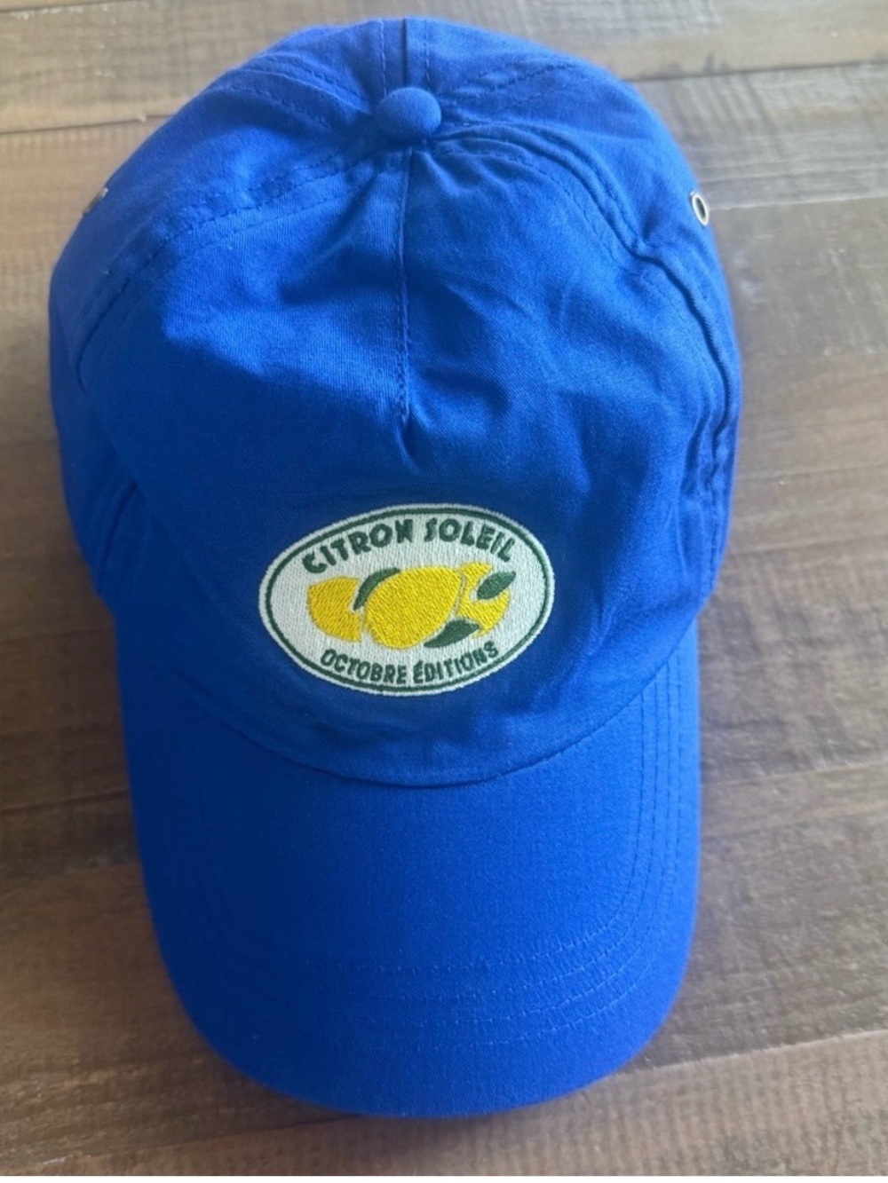 Sezane Octobre Edition blue baseball hat 🍋 lemon new